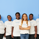 SweepSouth co-founder and CEO Dr. Aisha Pandor is pictured with her employees, known as SweepStars.